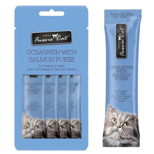 Fussie Cat Puree Cat Treats Oceanfish With Salmon on Sale