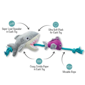 Pet Shop by Fringe Studio Shark Bait Plush Dog Toy Online Sale