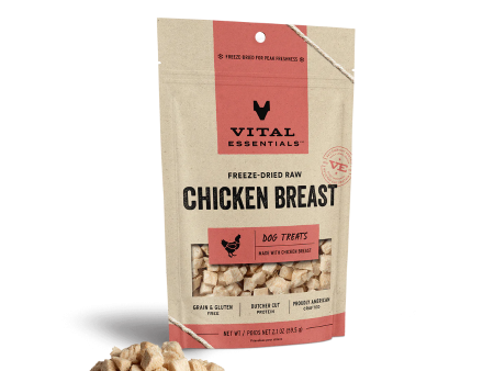 Vital Essentials Freeze-Dried Chicken Breast Dog Treats 2.1oz For Sale