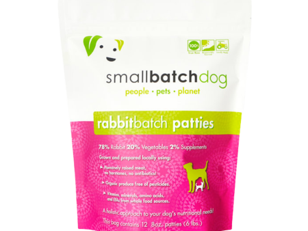 Small Batch Rabbit Frozen Raw Dog Food Patties, 6 lbs Online