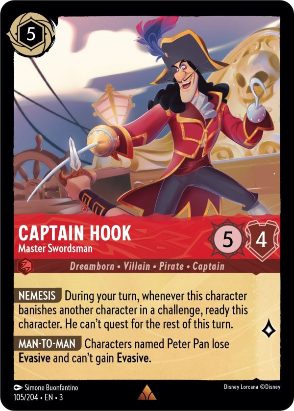 Captain Hook - Master Swordsman (105 204) [Into the Inklands] For Sale