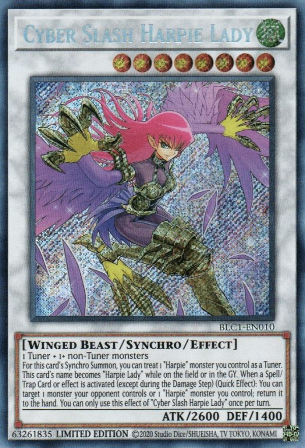 Cyber Slash Harpie Lady [BLC1-EN010] Secret Rare Hot on Sale