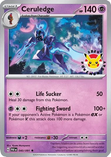 Ceruledge (040 091) (Pokemon Day 2024)(Cosmos Holo) [Scarlet & Violet: Black Star Promos] Hot on Sale